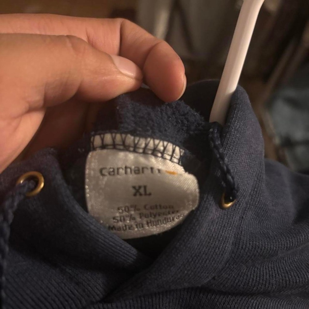 Vintage blue Carhartt cotton hoodie size XL - Picture 3 of 5